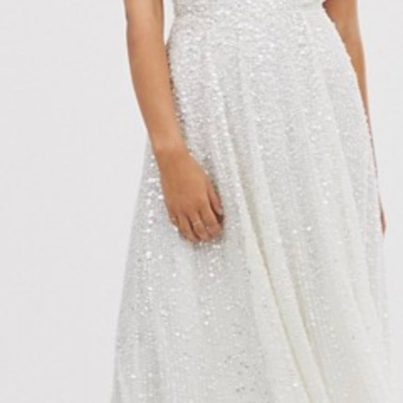 asos edition embellished cami wedding dress